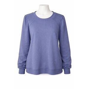 Belle by Kim Gravel ScubaLuxe Mega Sweatshirt Blue Large